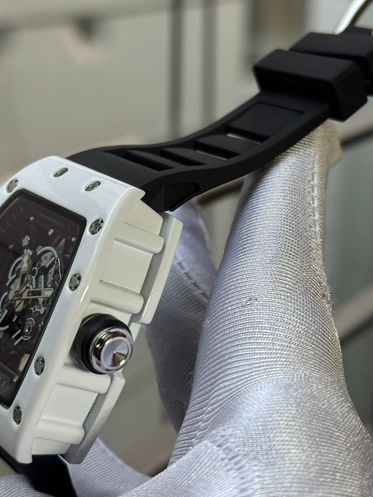 Richard Mille RM-055 Bubba Watson White Case Black Belt AA