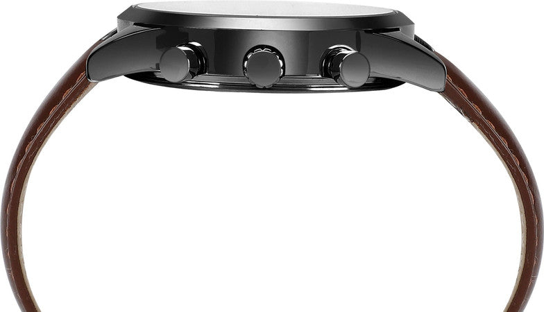 Timex TWHG03SMU19 Men’s Multifunction Watch – Brown Leather Strap, Black Dial| Timex TWHG03SMU19