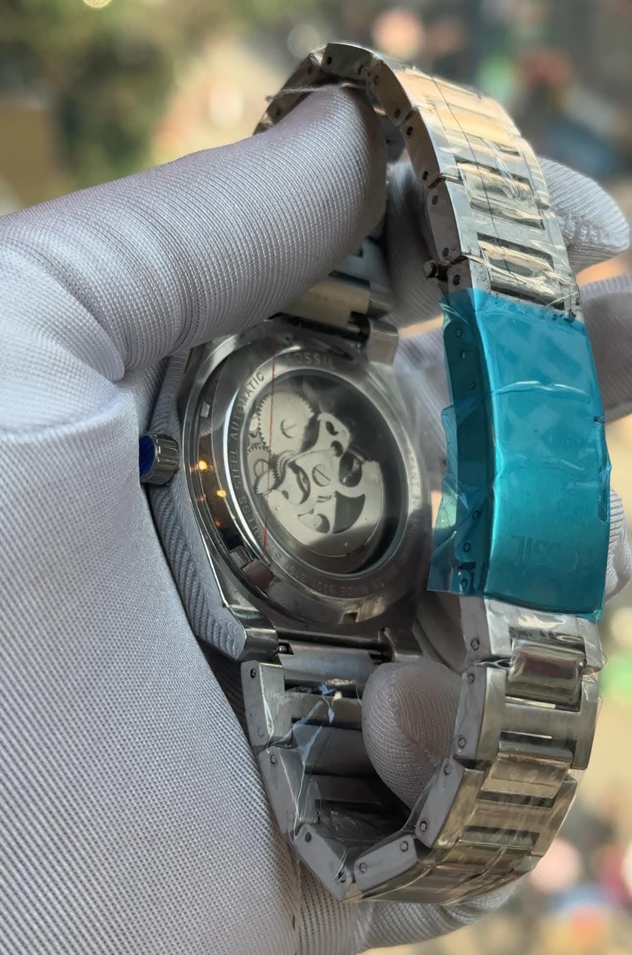 Fossil Everett Automatic Chain Red Velvet Dial AA