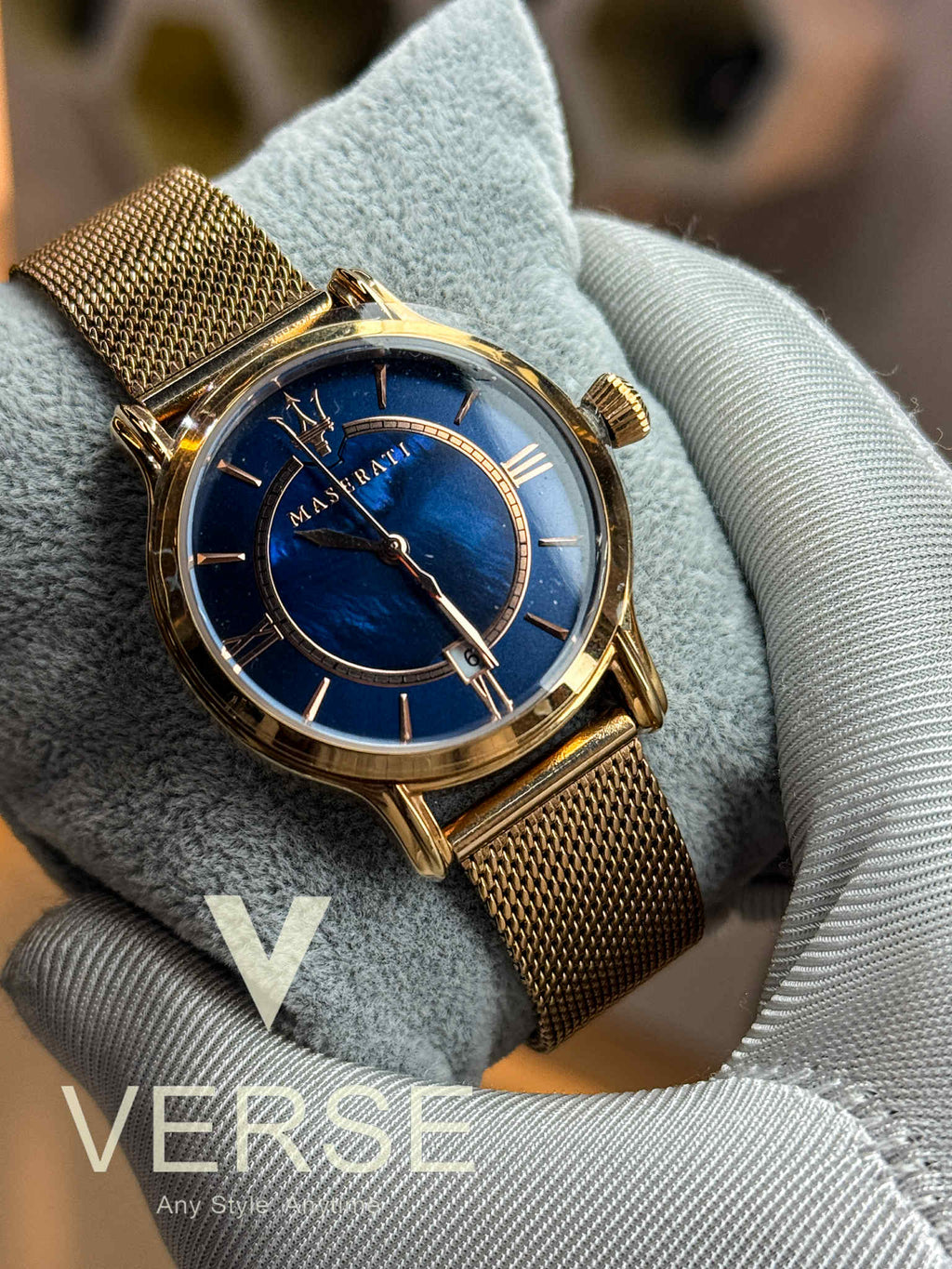 Maserati Epoca R8853118503 Women’s Rose-Gold Watch with Blue Mother-of-Pearl Dial & Mesh Bracelet| Maserati Epoca R8853118503