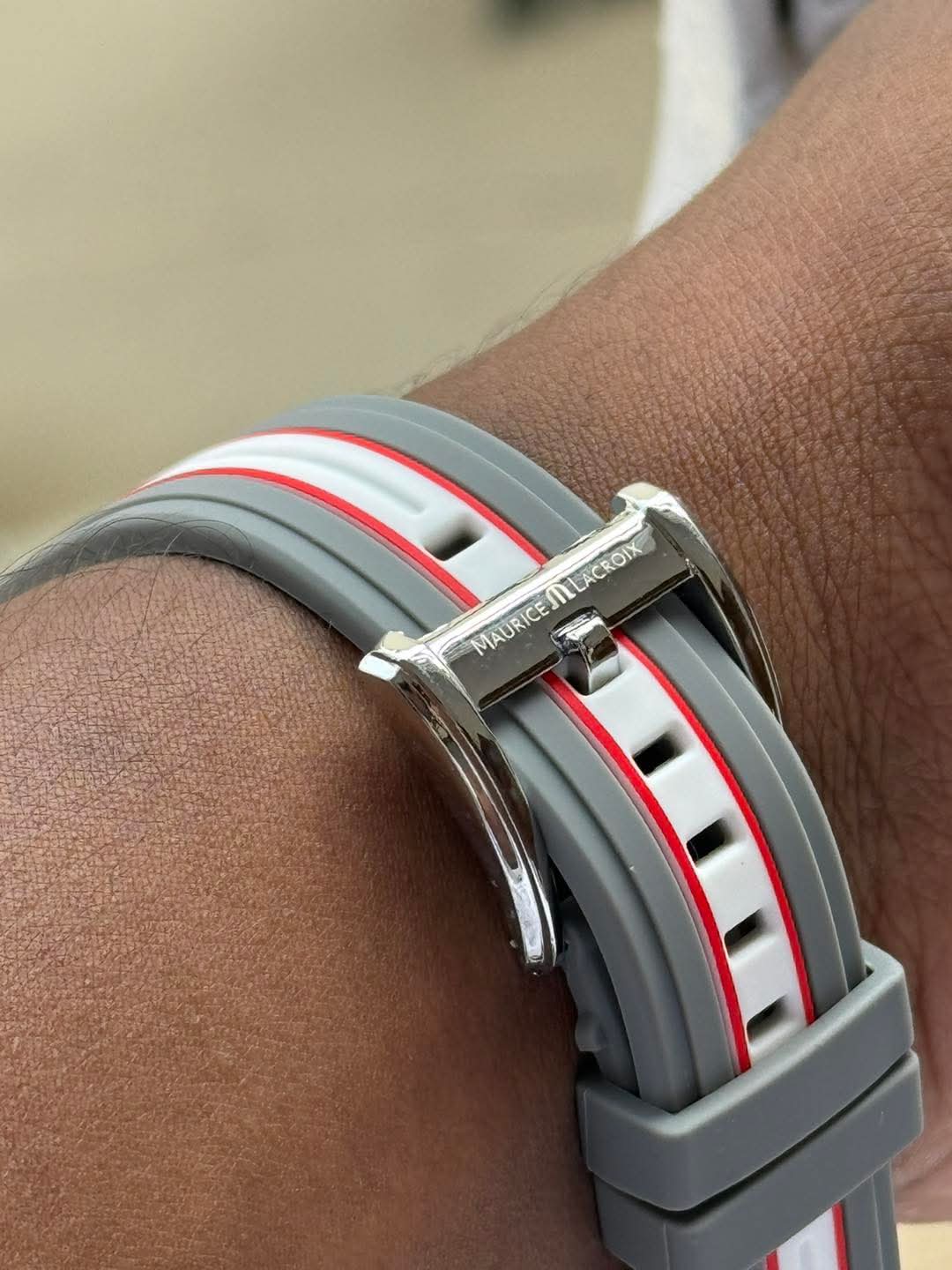 Maurice Lacroix Aikon Chronograph Mahindra Racing Edition Grey Red Belt AA