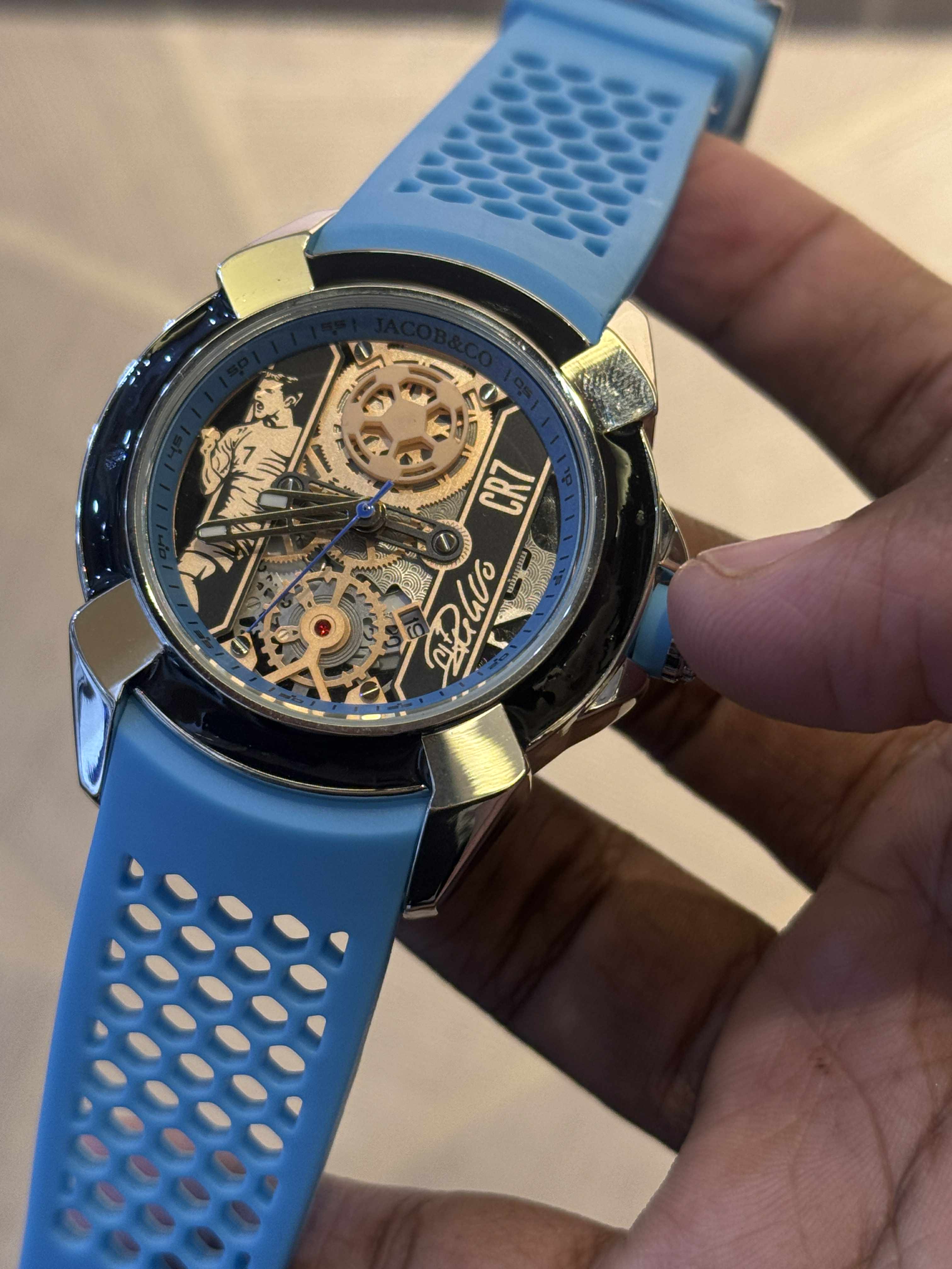 JACOB & CO CR7 Tiffany Belt Silver Case Quartz AA