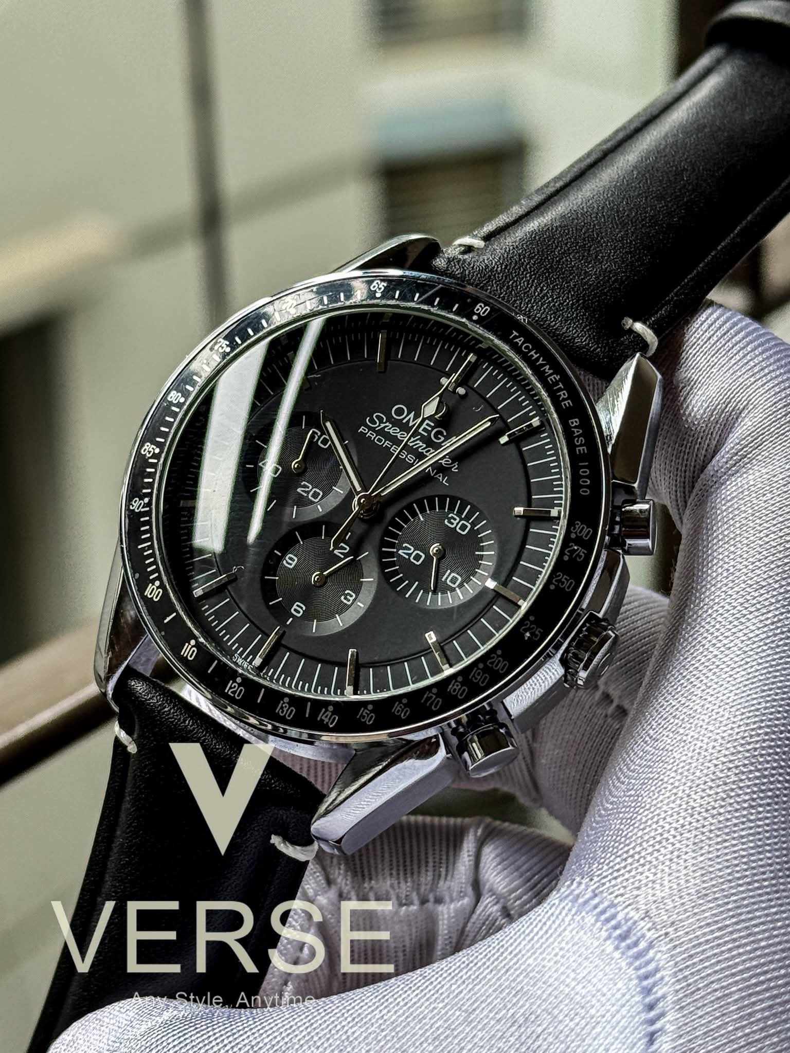 Omega MoonWatch Black Belt Black Dial AA