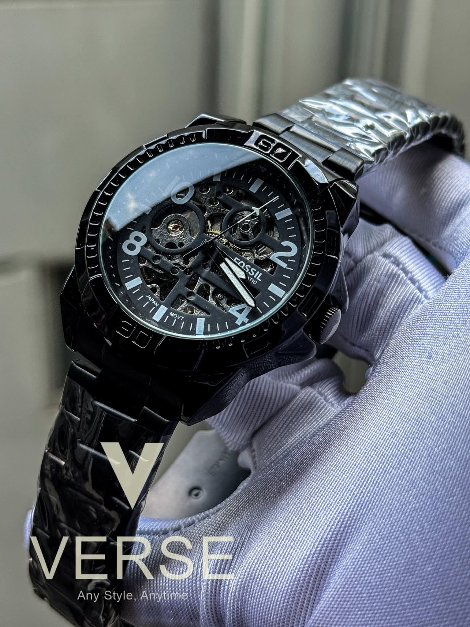 Fossil Automatic Black Chain Number Digits AA