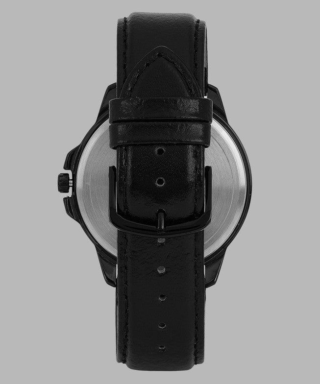 Peter England PE000065D 2024 Edition Men’s Analog Watch Grey Dial, Black Leather Strap| Peter England PE000065D