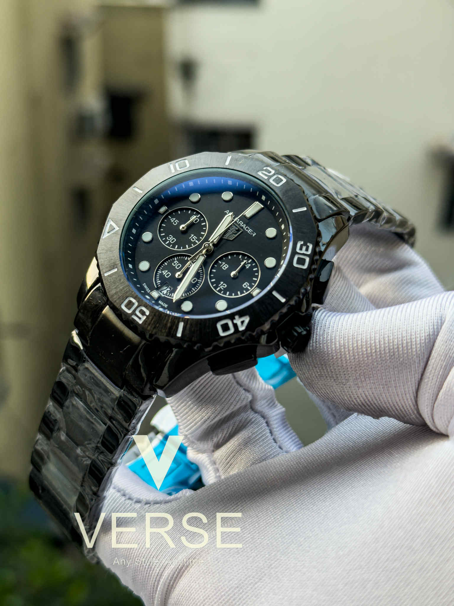 TAG Heuer Aquaracer Chronograph Full Black Chain AA