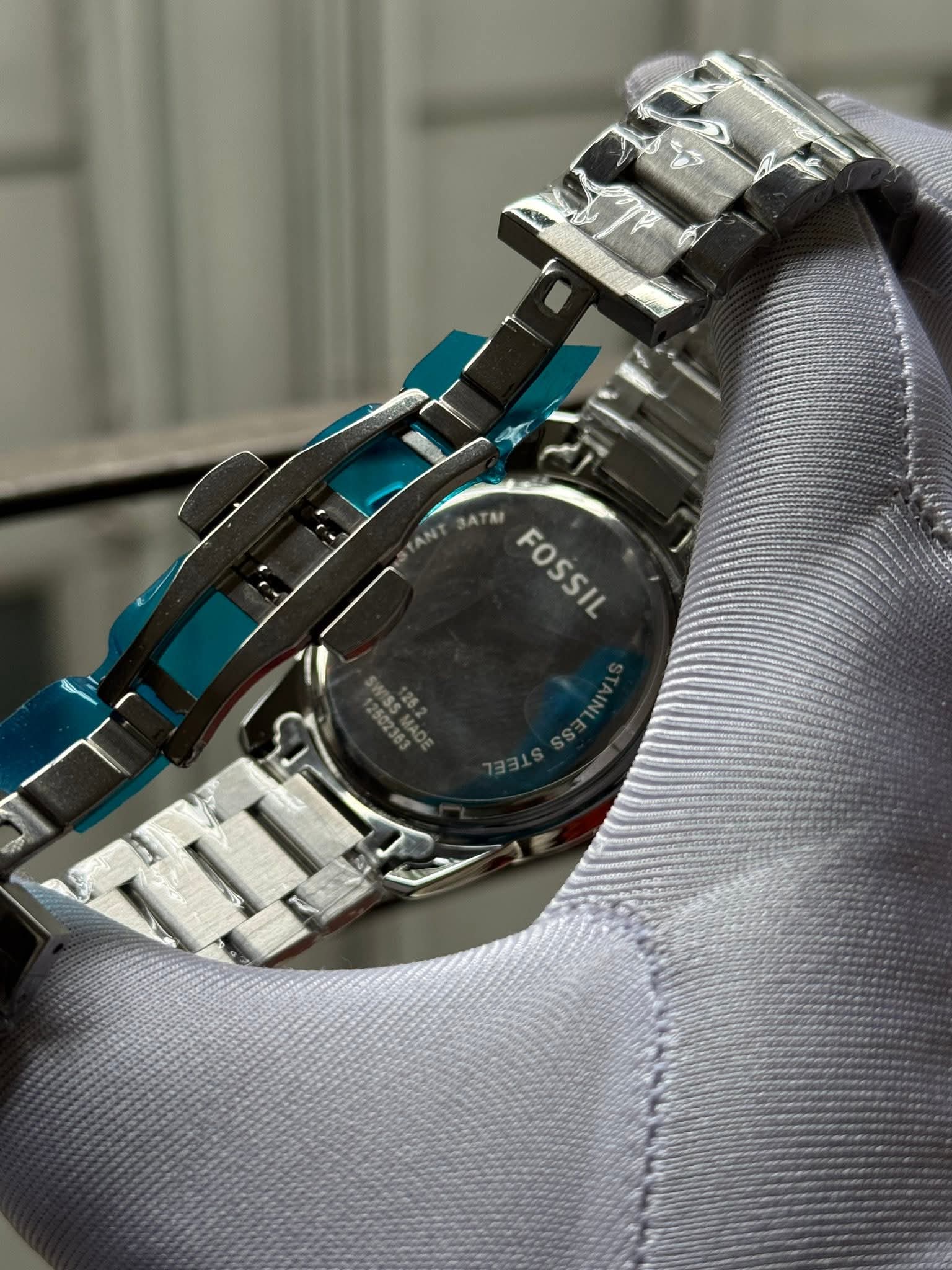 Fossil Grant Chronograph Arabic Dial Silver Chain AA