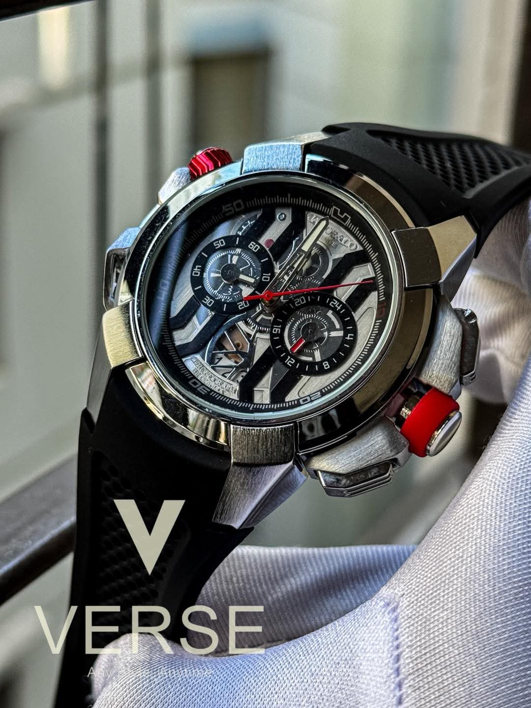 JACOB & CO EPICxCHRONO Black Belt Grey Dial AA