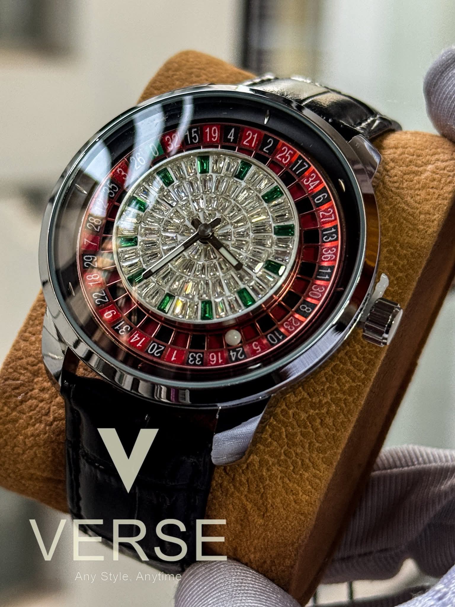 Heryi Casino Iced Royal Roulette Black Belt Silver Case