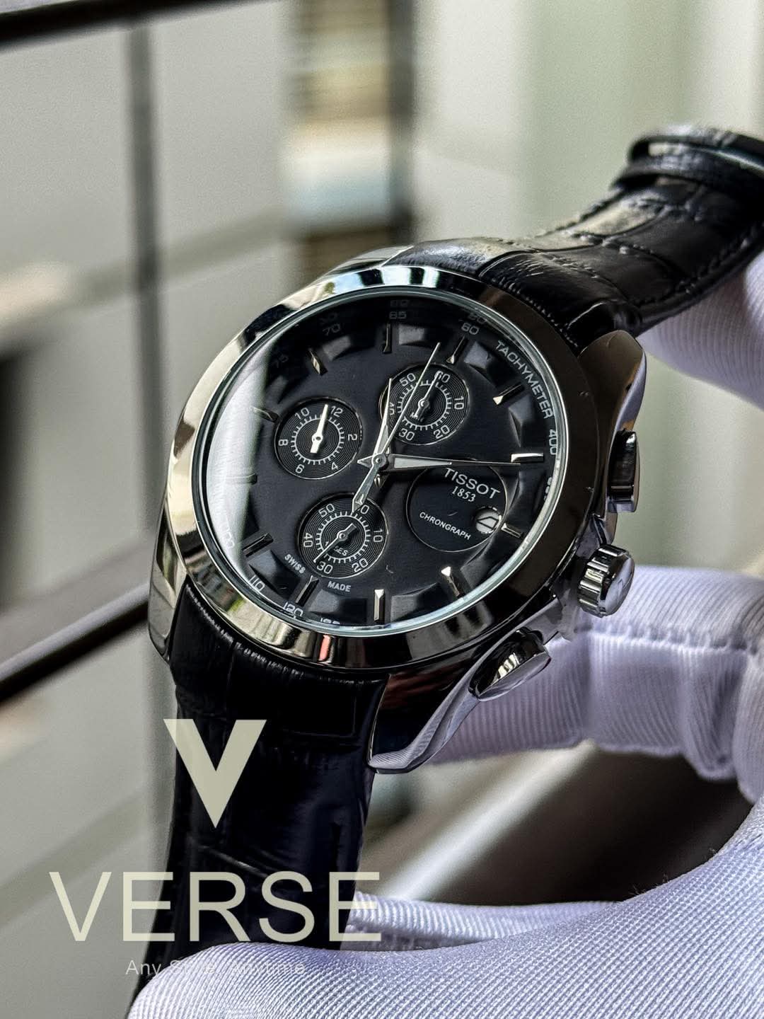 Tissot Couturier Chronograph Black Belt Black Dial AA