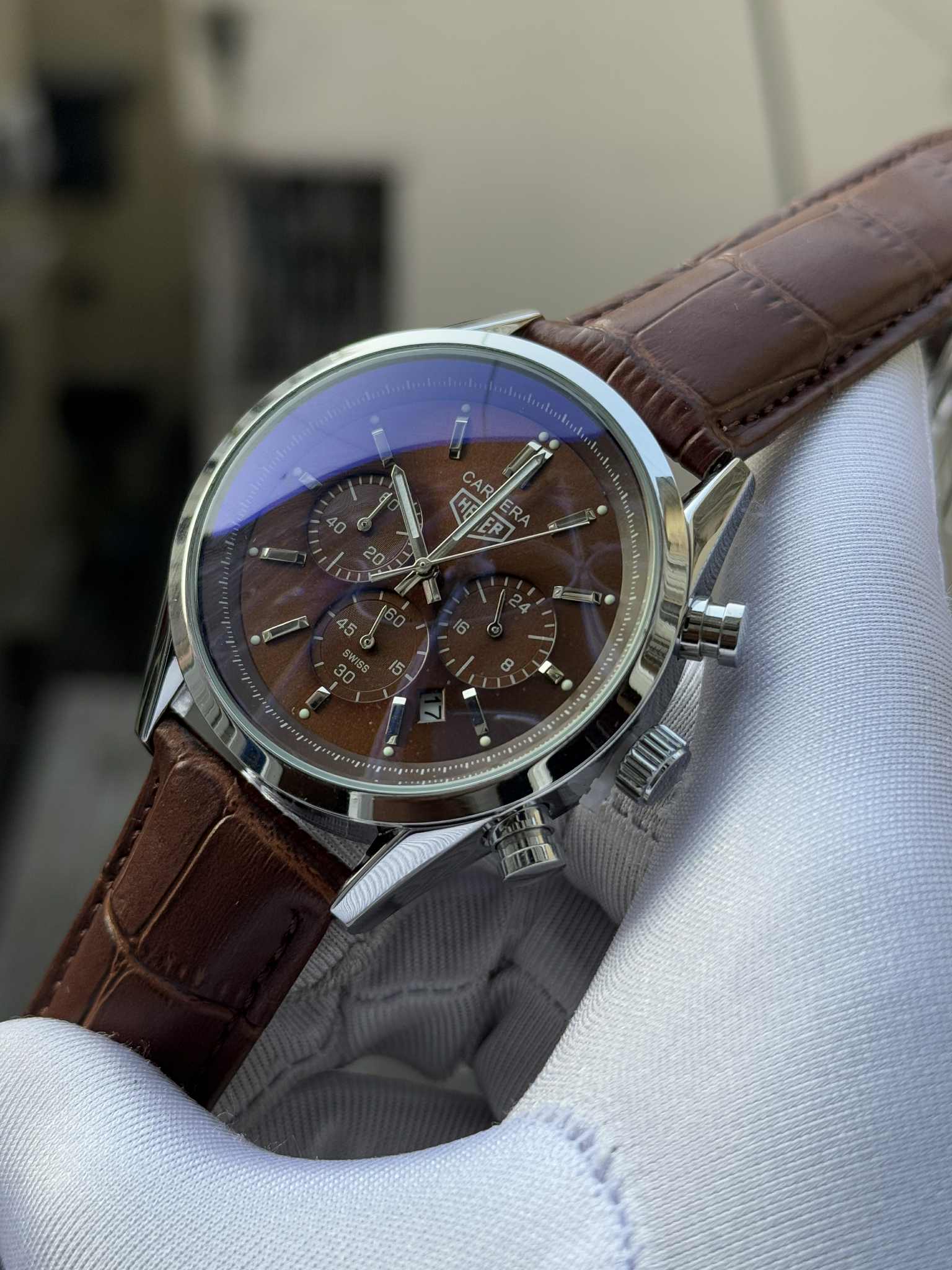 TAG Heuer Carrera Chronograph Brown Belt Brown Dial AA