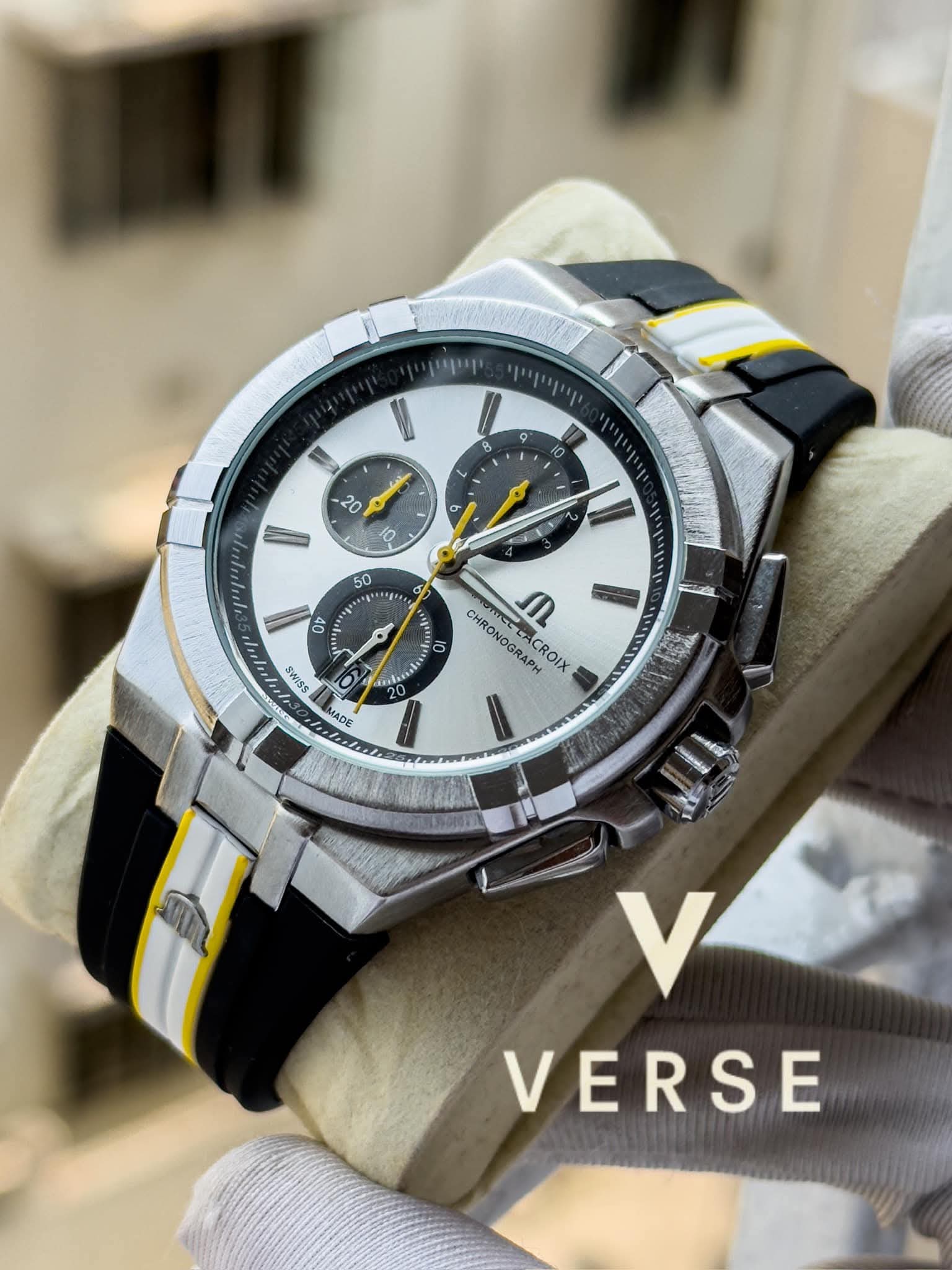 Maurice Lacroix Aikon Chronograph Special Edition Black Yellow Belt AA