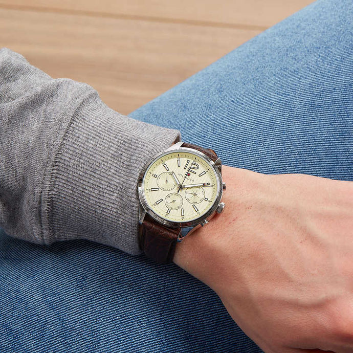 Tommy Hilfiger TH1791467 Men’s Beige Dial Chronograph Watch| Tommy Hilfiger TH1791467