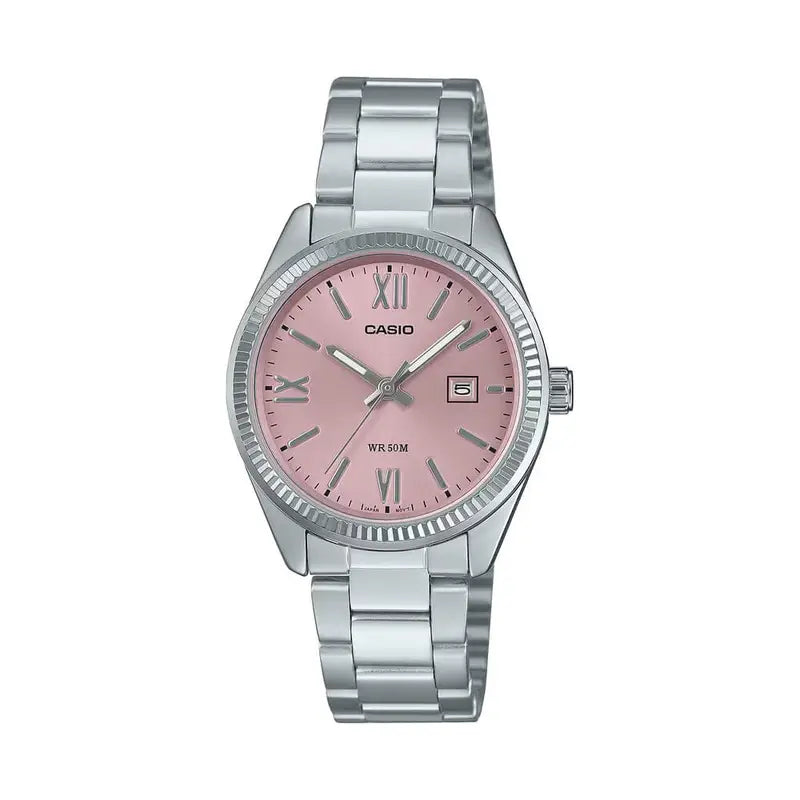 Casio LTP-1302DD-4A1VDF Pink Dial Women's Stainless Steel Watch | Casio LTP-1302DD-4A1VDF