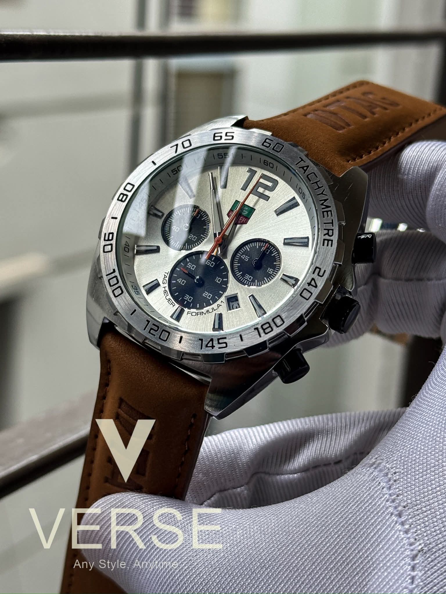 TAGHEUER Brown Belt Panda Dial Anniversary Edition