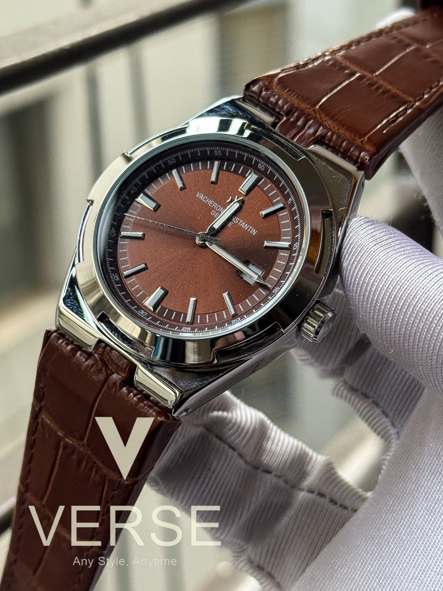 Vacheron Constantin Overseas Quartz Brown Belt Brown Dial AA