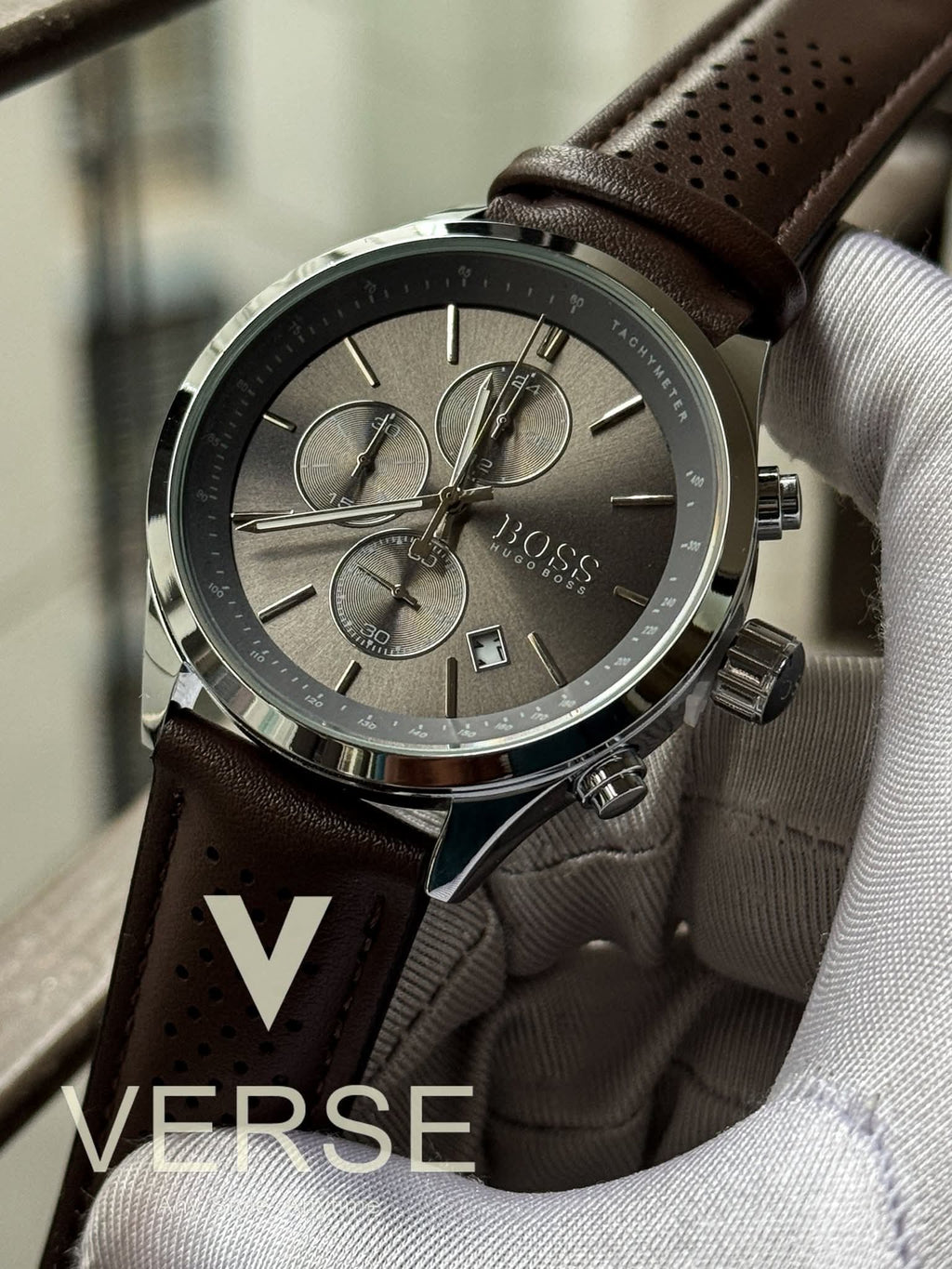 Boss Grand Prix Chronograph Brown Belt AA