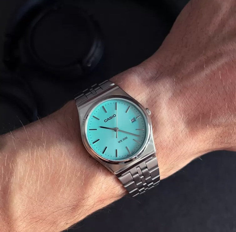 Casio MTP-B145D-2A1V Tiffany Dial Stainless Steel Men’s Watch | Casio MTP-B145D-2A1V