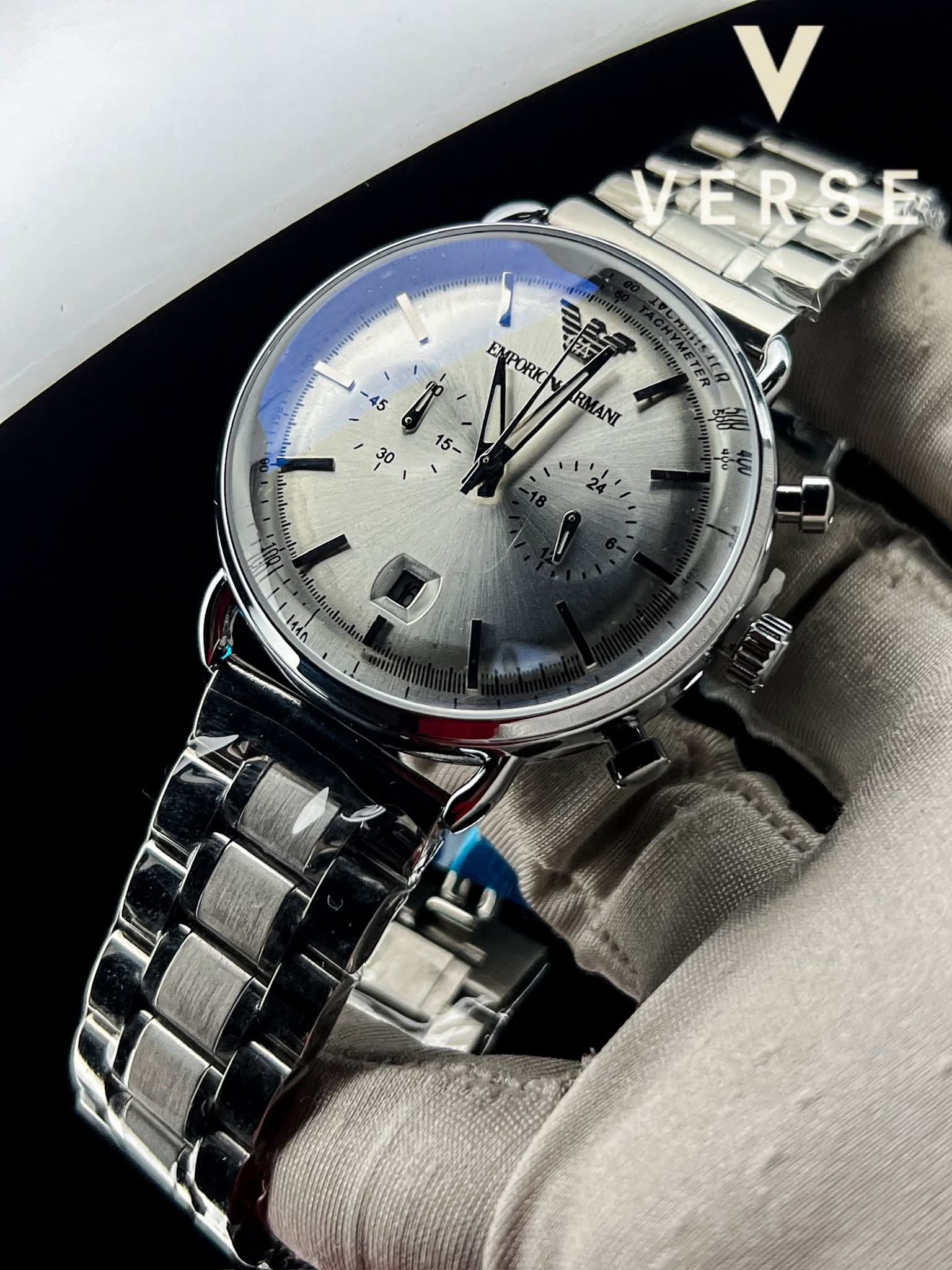Armani Oval Silver Chain White Dial AA
