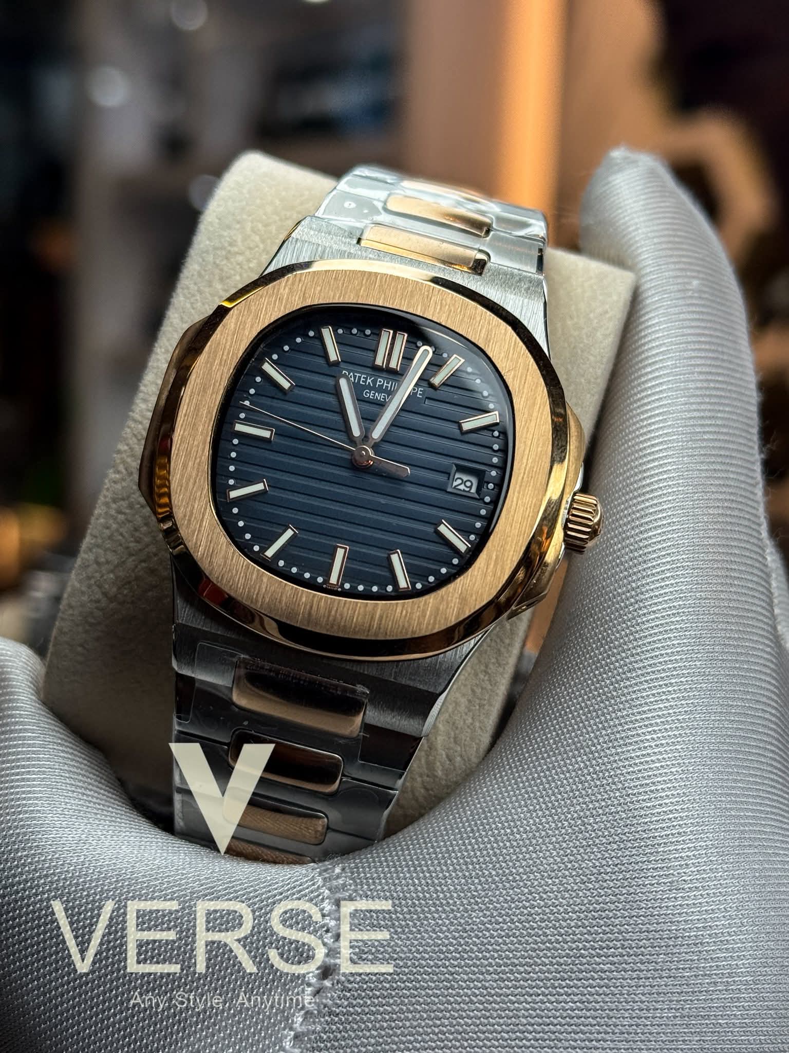 Patek Philippe Nautilus Automatic Two-Tone Rose Gold - Blue Dial Triple A