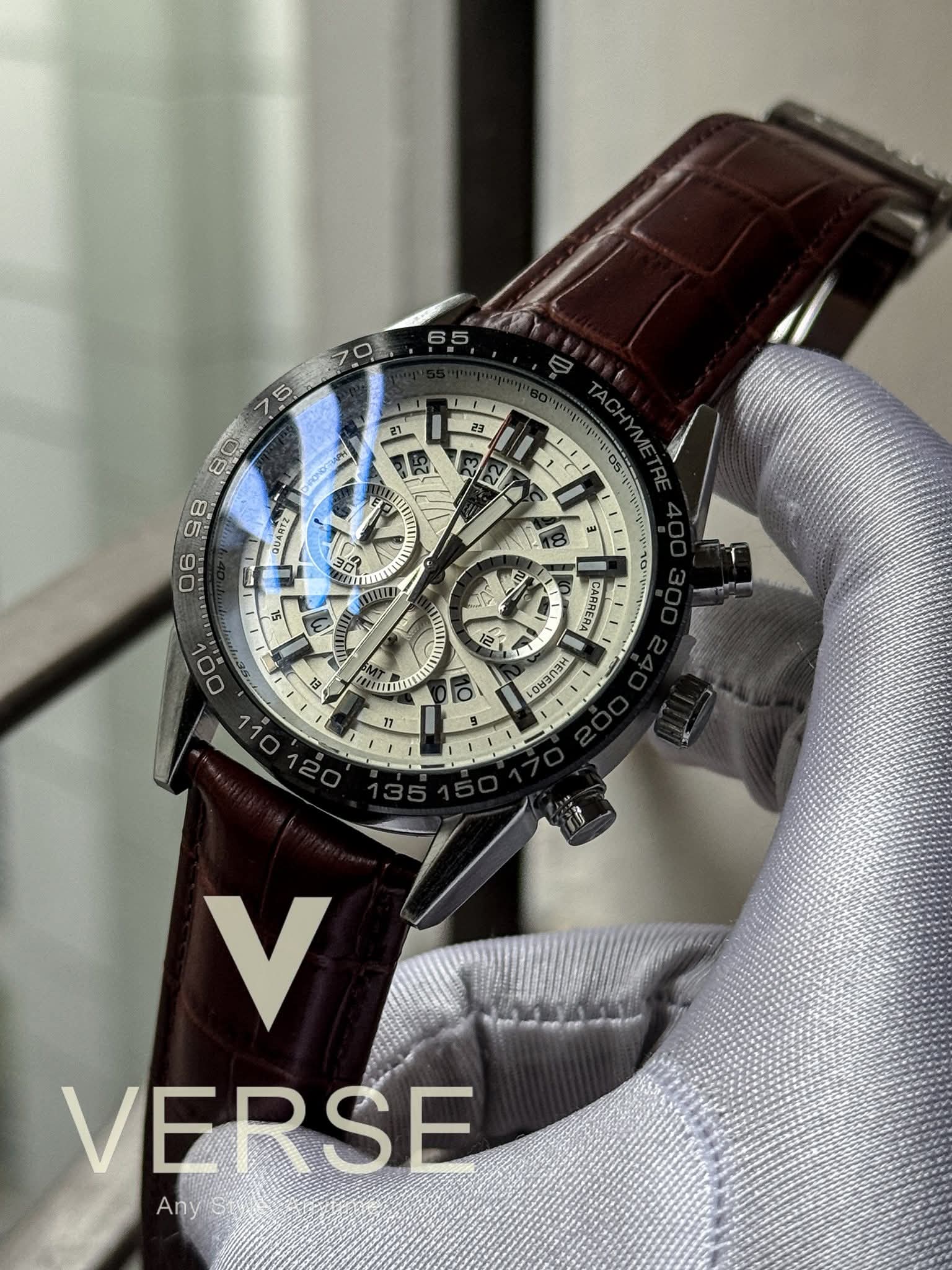 TAG HEUER 100M Brown Belt White Dial AA