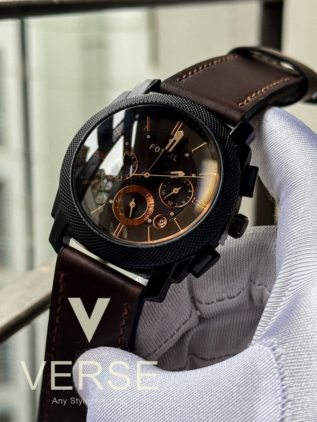 Fossil FS4656 Belt Chronograph Brown Glass AA