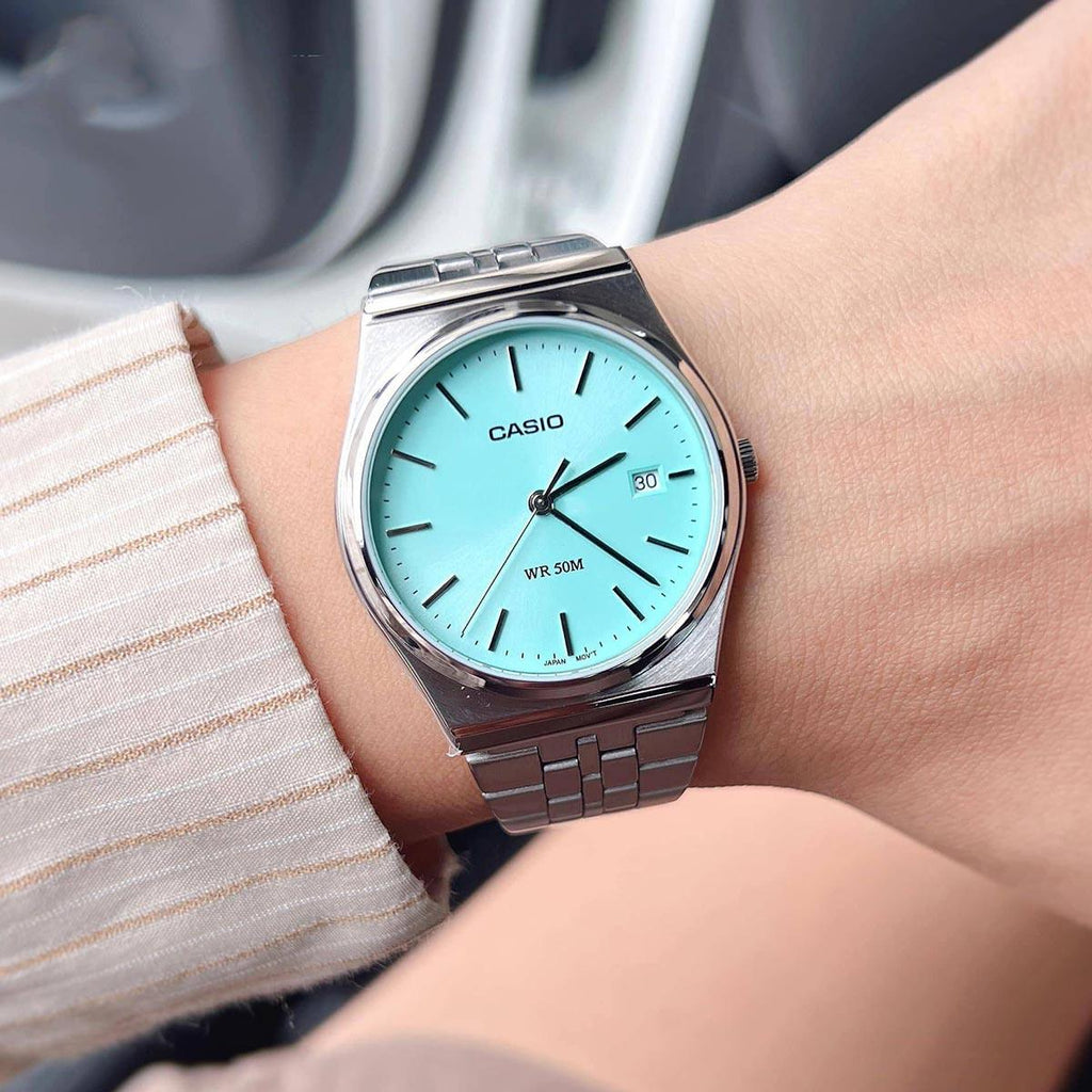 Casio MTP-B145D-2A1V Tiffany Dial Stainless Steel Men’s Watch | Casio MTP-B145D-2A1V