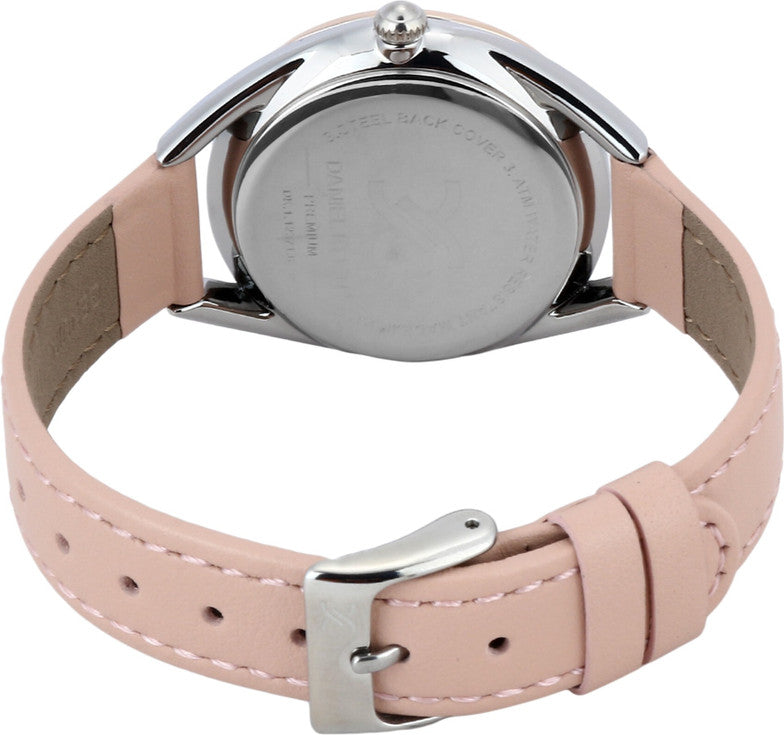 Daniel Klein DK.1.12371-6 Women’s Gold-Tone Watch with Silver Dial & Pink-Beige Leather Strap| Daniel Klein DK.1.12371-6