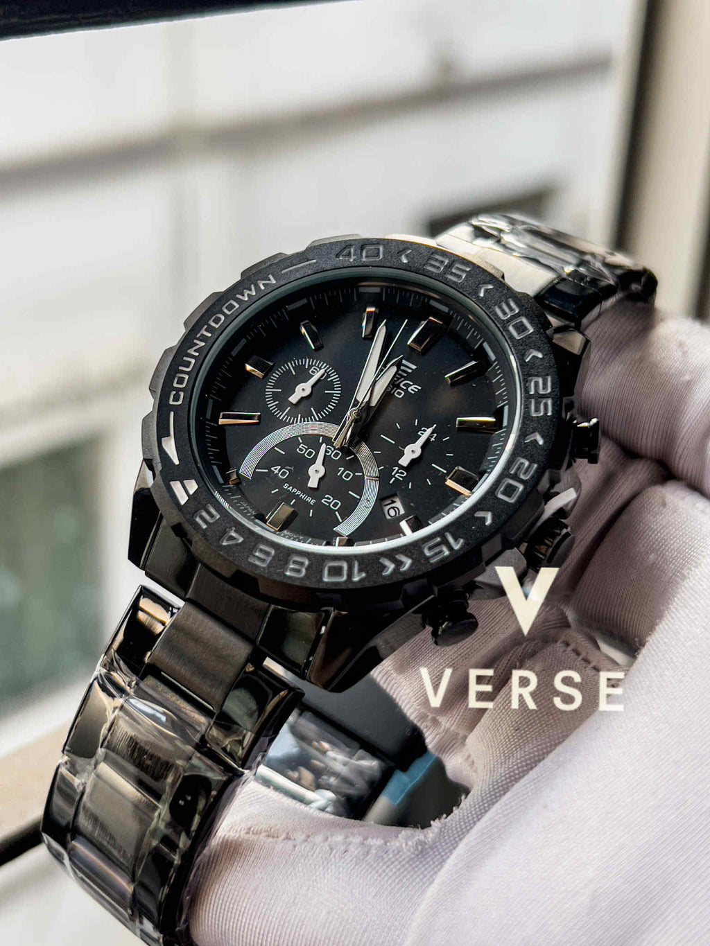 Casio Edifice 566DB Black Chain Black Bezel-Dial AA