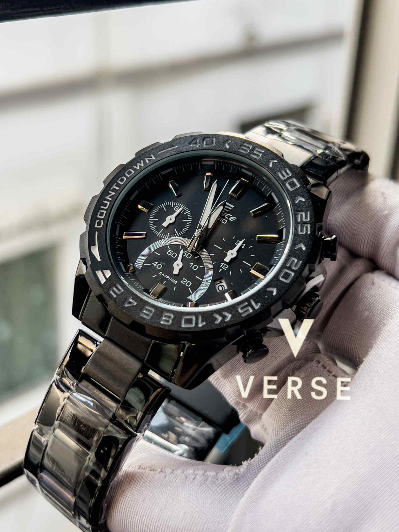 Casio Edifice 566DB Black Chain Black Bezel-Dial AA