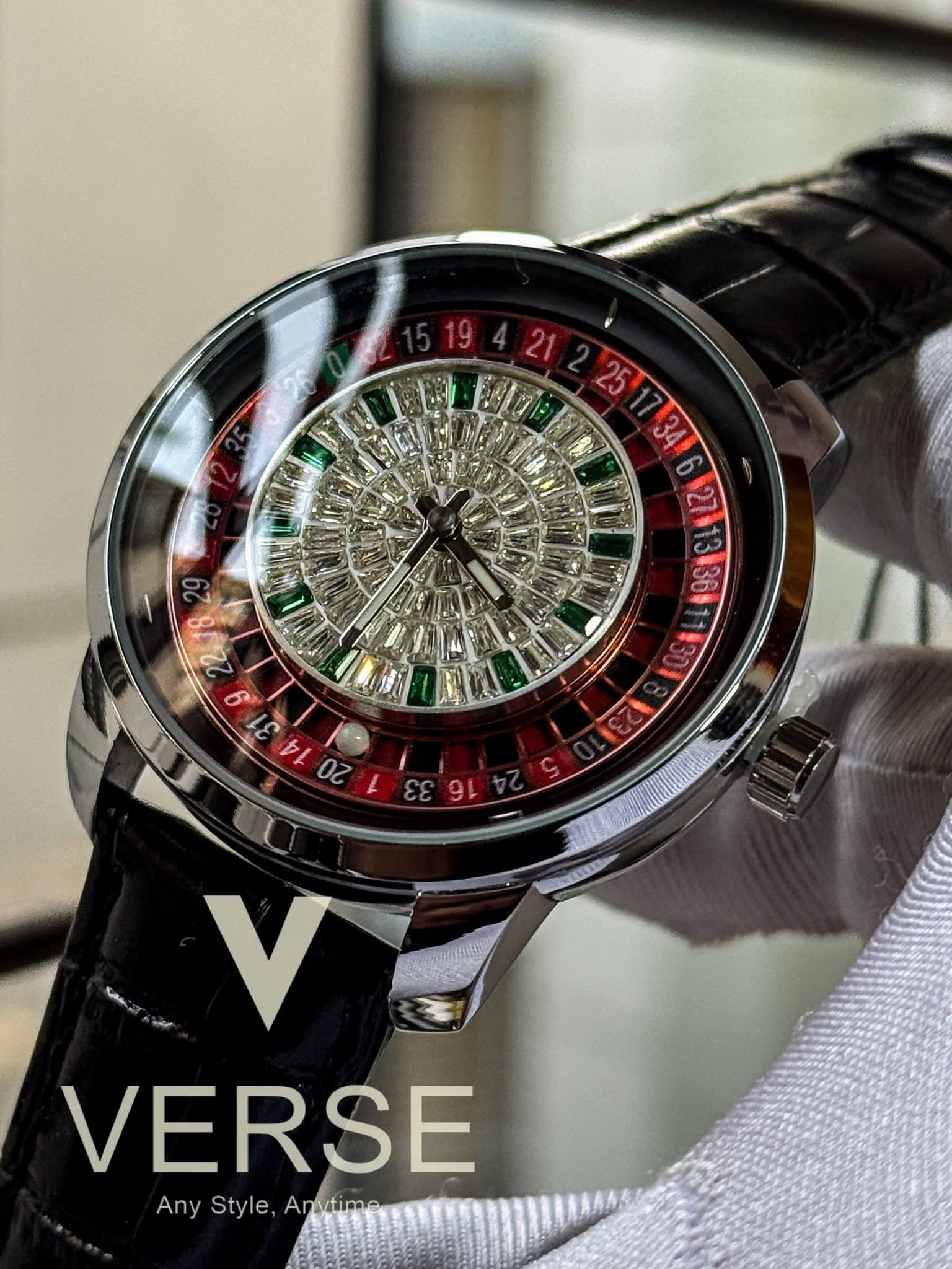 Heryi Casino Iced Royal Roulette Black Belt Silver Case