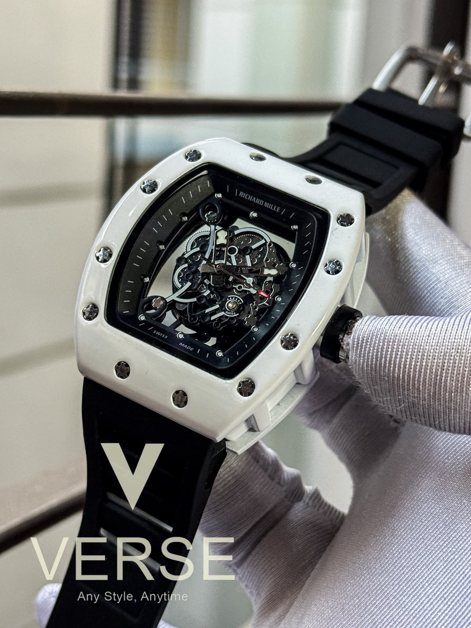 Richard Mille RM-055 Bubba Watson White Case Black Belt AA