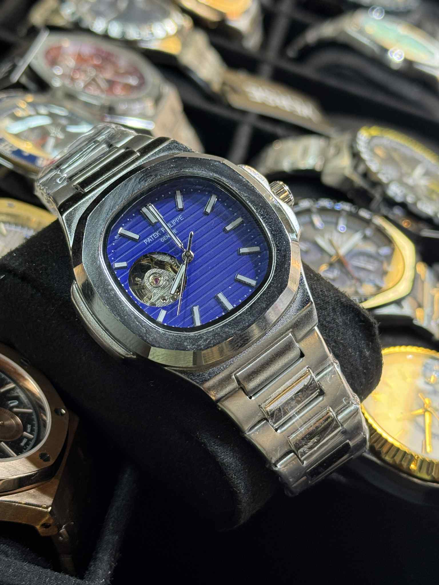 Patek Nautilus Automatic Open Heart Blue Dial AA