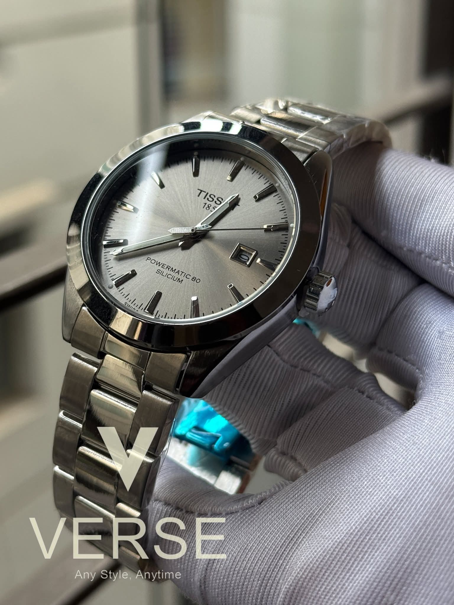 Tissot Gentleman Powermatic 80 Silicium Quartz Sun-ray Grey Dial AA