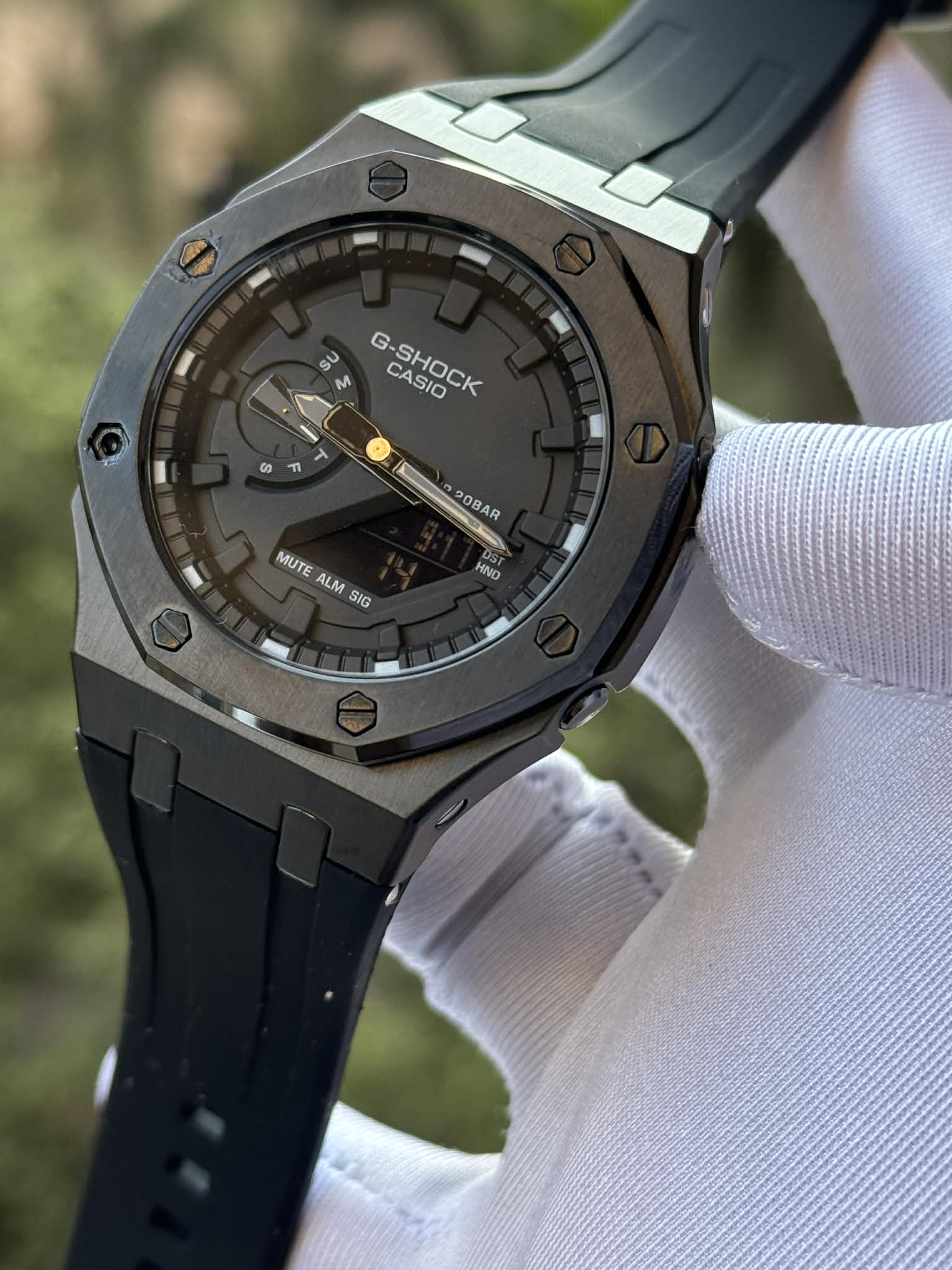 Casio G-Shock GA-2100 "CasiOak" Modded Full Black Triple A