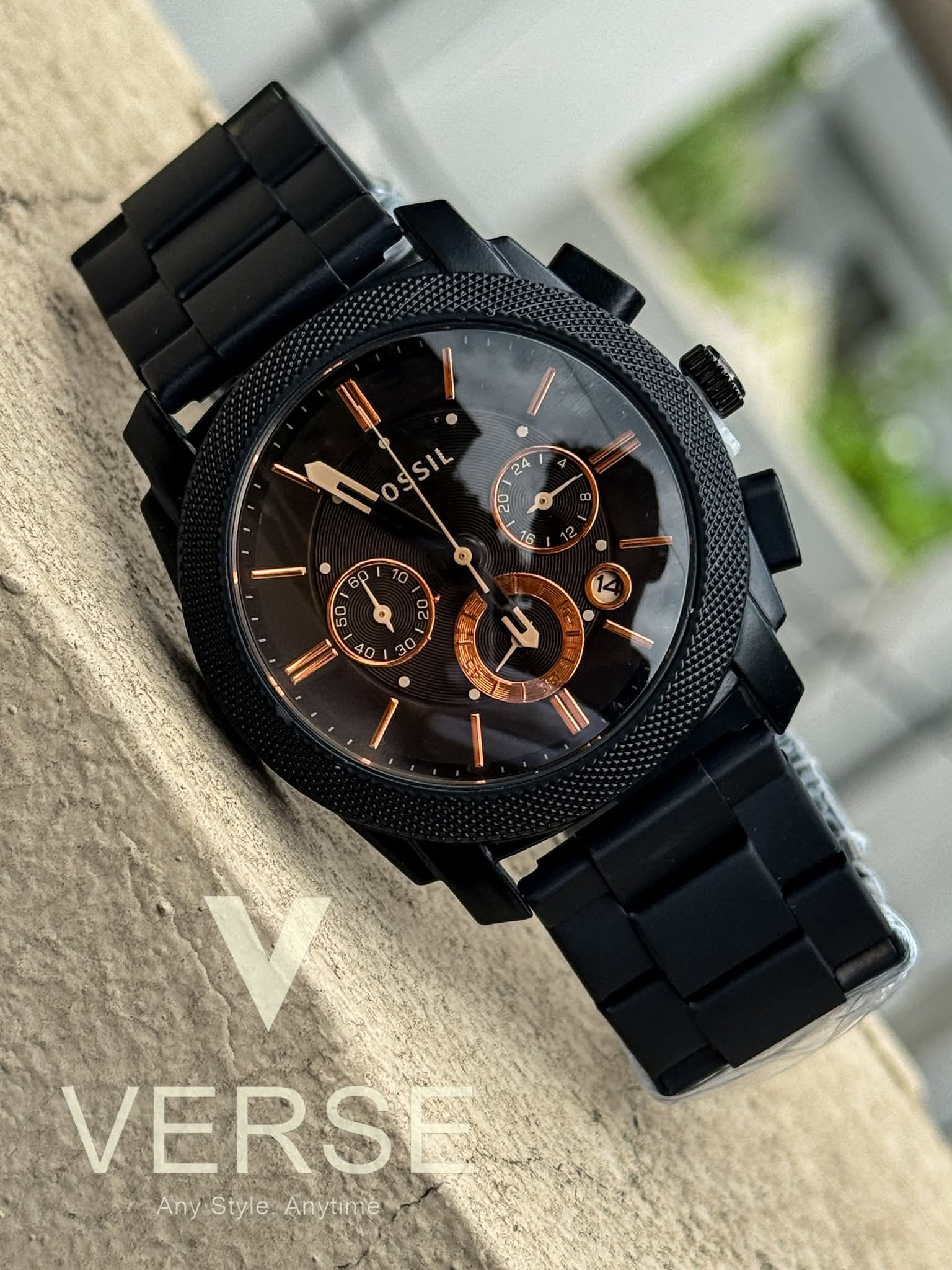 Fossil FS4682 Chain Chronograph Brown Glass AA