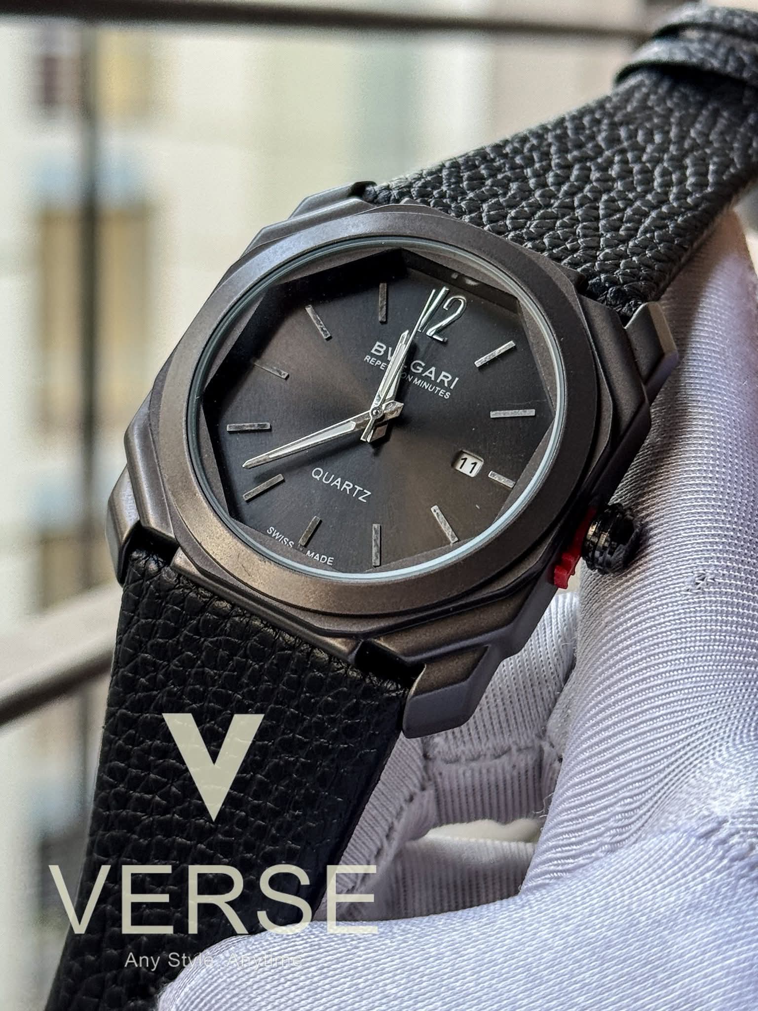 BVLGARI Octo Finissimo Black Belt Black Dial Matte Black Case AA