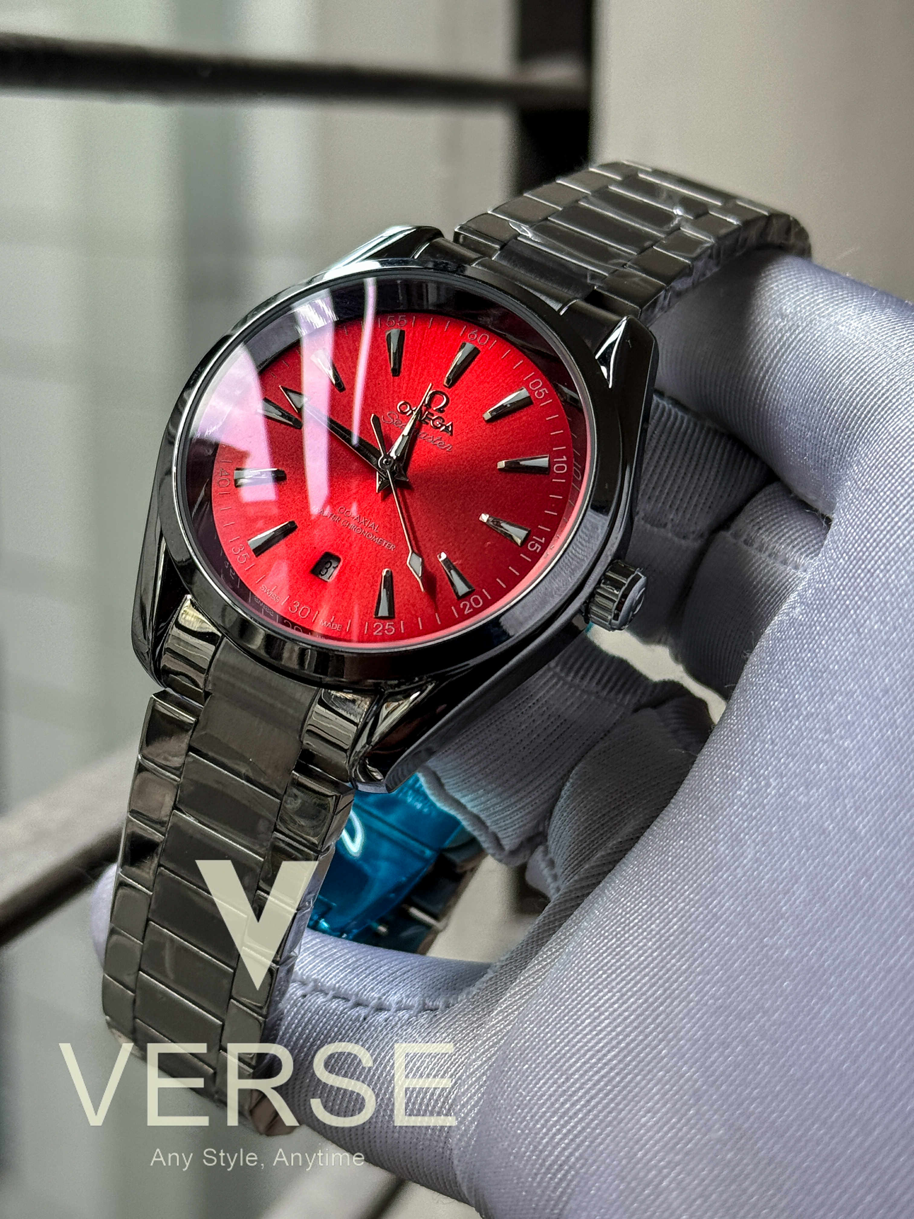 Omega Seamaster AquaTerra Automatic Sunburst Terracotta Red Dial AA
