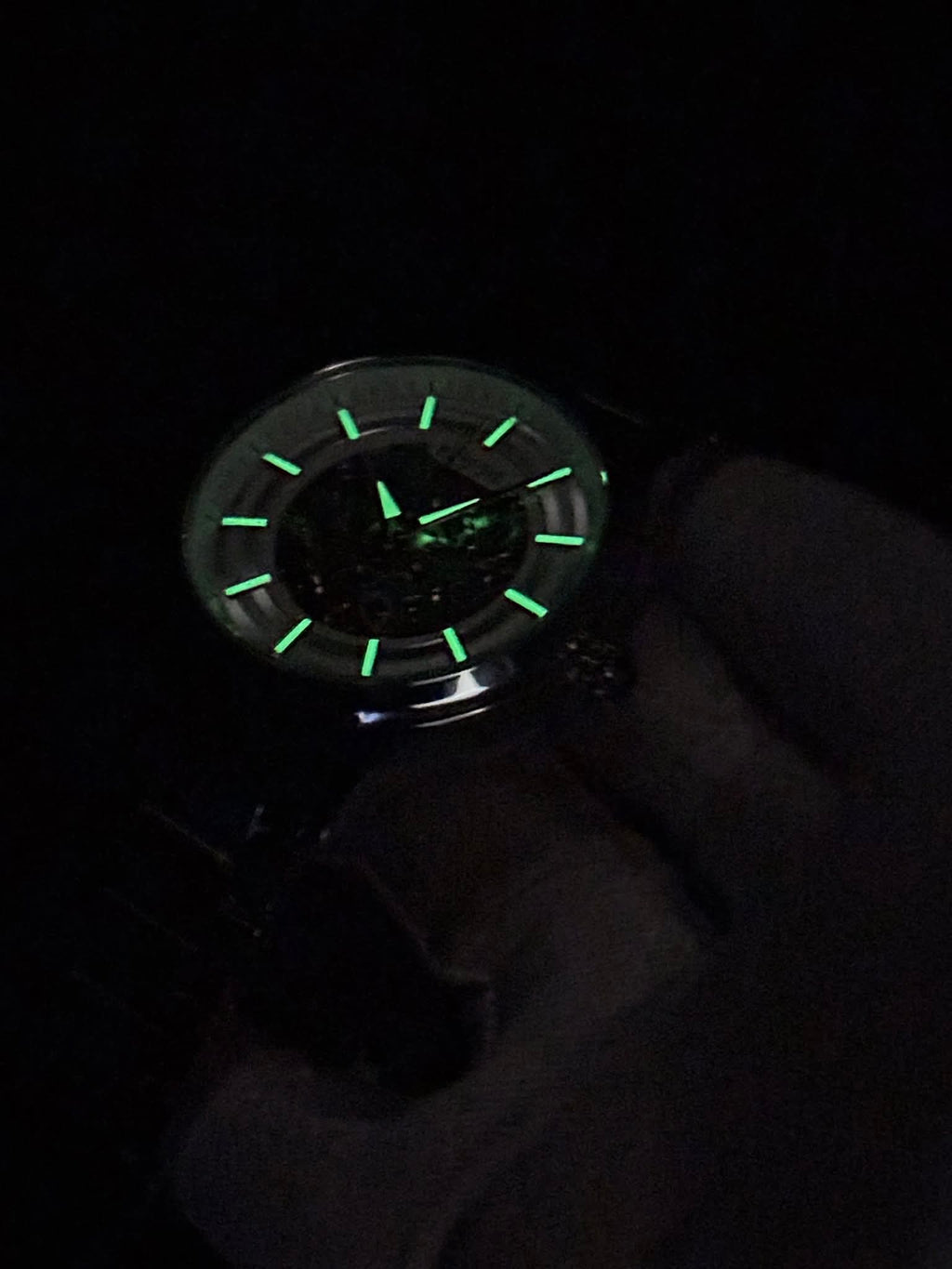 Fossil Automatic Silver Chain White Skeleton Dial AA