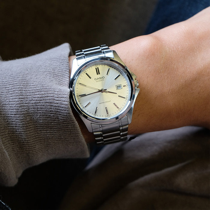 Casio MTP-1183A-7ADF Men’s Silver Stainless Steel Watch with White Dial| Casio MTP-1183A-7ADF