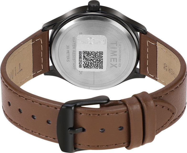Timex TWTG65SM02 Men’s Analog Watch – Green Dial, Brown Leather Strap| Timex TWTG65SM02
