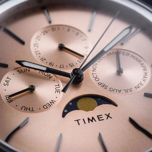 TIMEX Marlin TWEG26801 Rose Gold-Tone Round Dial 40mm Analog Moon Phase Men's Watch| TIMEX Marlin TWEG26801