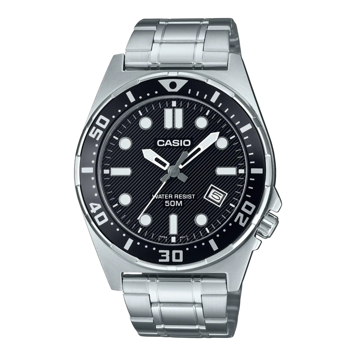 Casio MTD-135D-1AVDF Black Dial Men's Stainless Steel Diver Watch | Casio MTD-135D-1AVDF