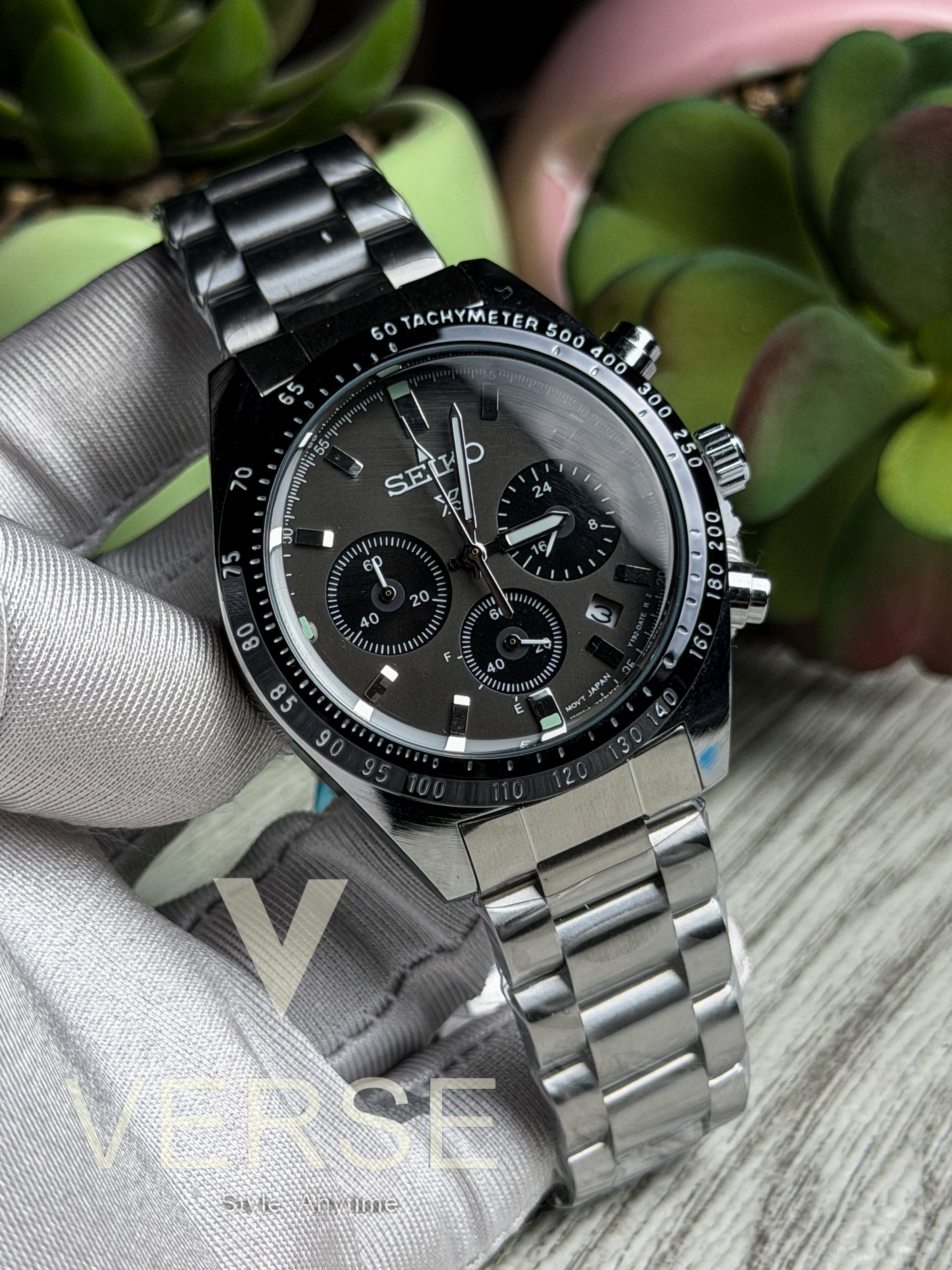 Seiko Prospex Speedtimer Chronograph | Noir Grey Dial Stainless Steel Watch - ( Double A ) - VERSE - 