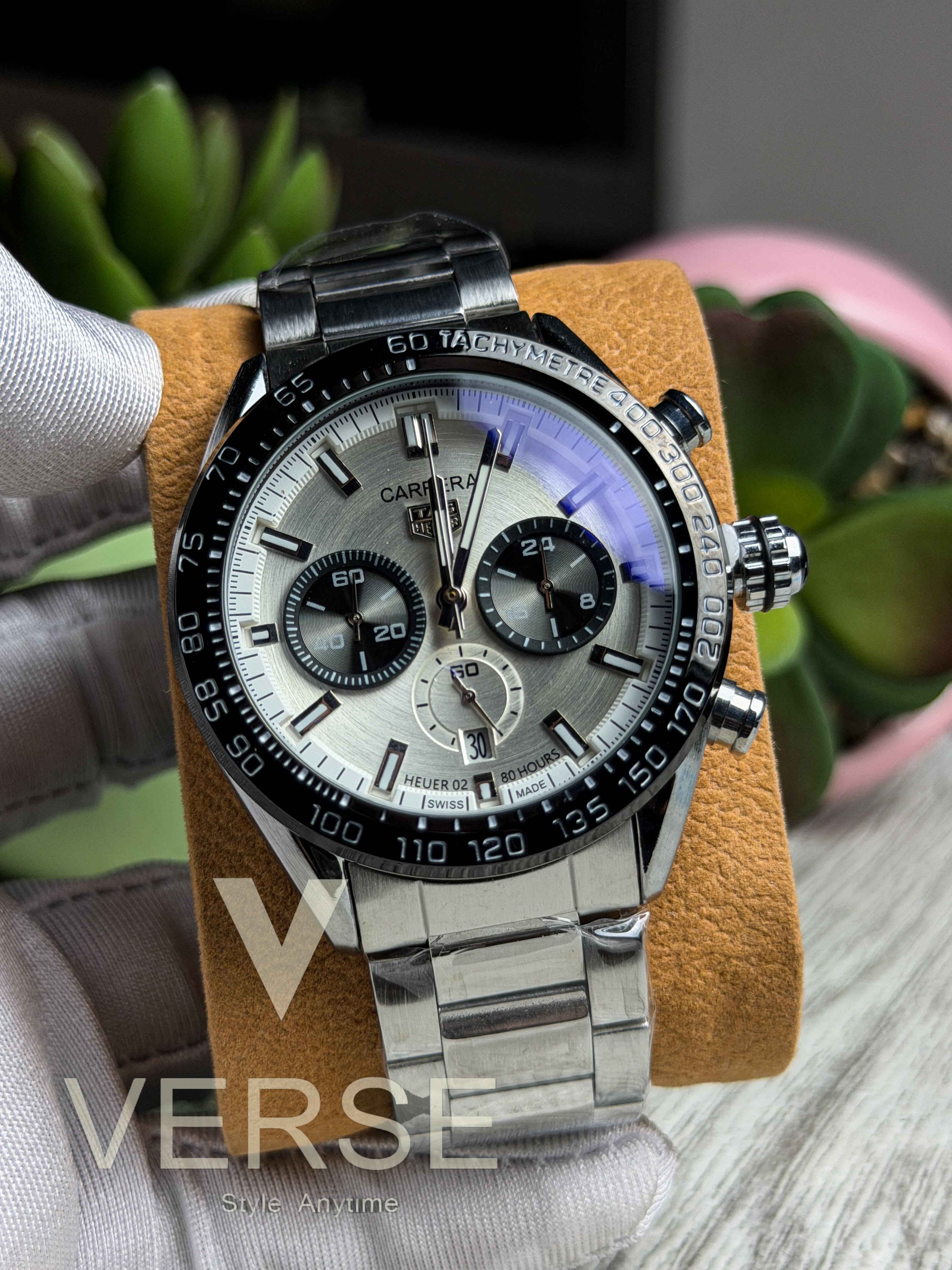 TAG Heuer Carrera Sport 02 Chronograph | Panda Dial Stainless Steel Watch - ( Double A ) - VERSE - 