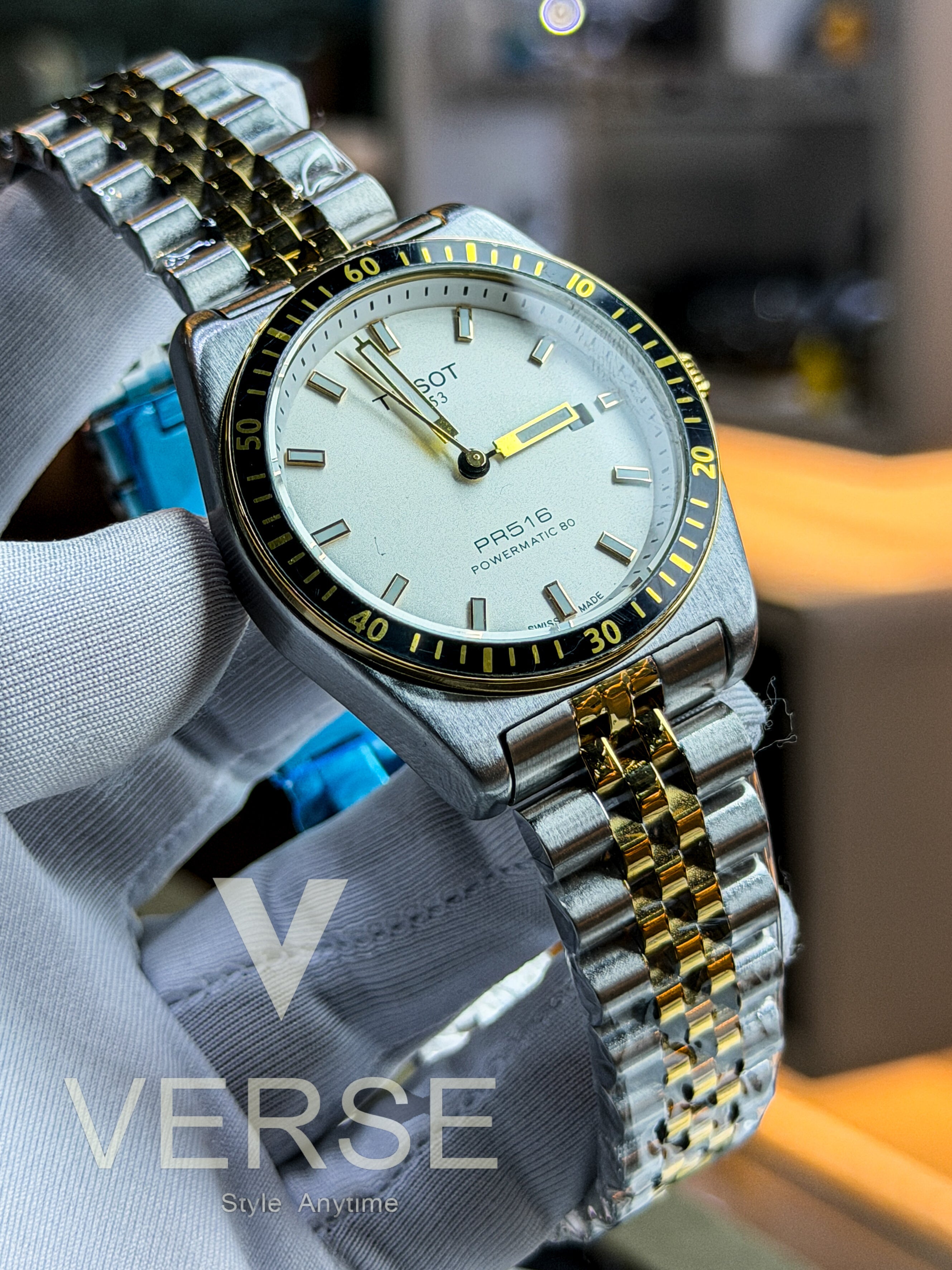 Tissot PR516 Heritage Edition – White Dial (Two - Tone Gold & Silver)(Double A) - VERSE - 