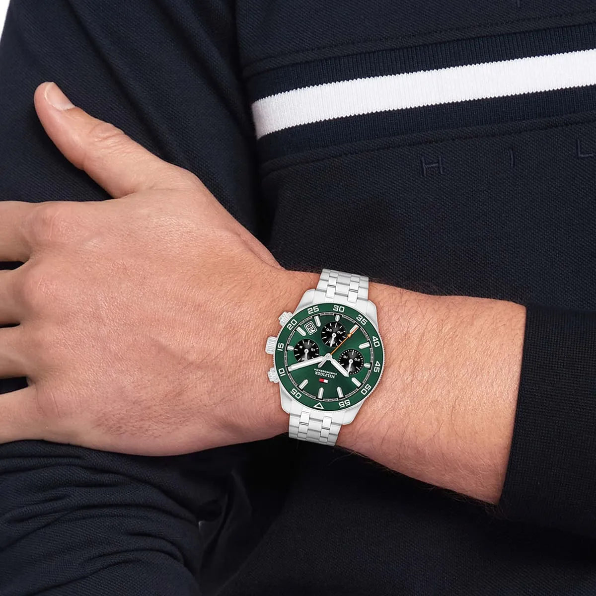 Tommy Hilfiger TH85 Chronograph Green Dial Stainless Steel Men's Watch | Tommy Hilfiger 1792214 - VERSE - 